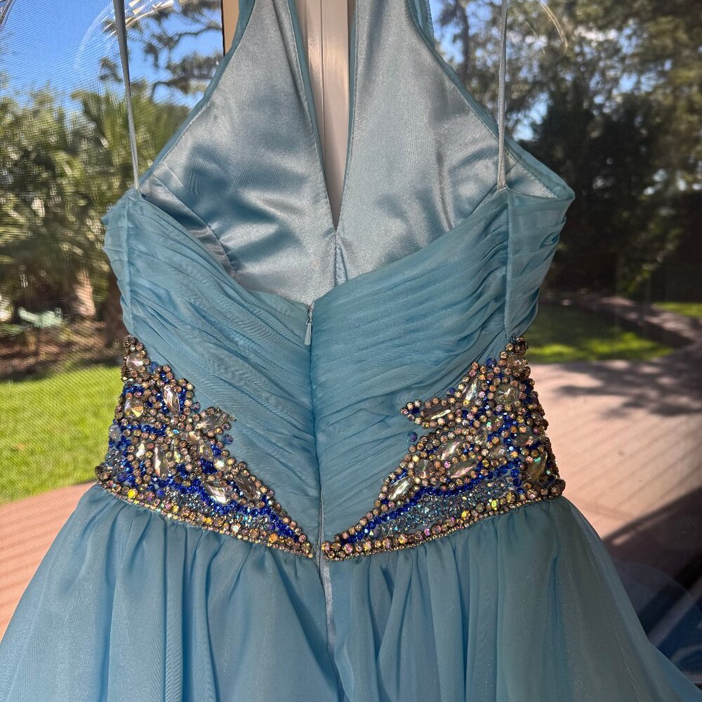 Light Blue Formal Pageant Gown - Picture 3 of 4